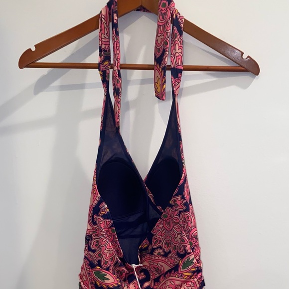 Boden Levanzo Ruched Halter Swimsuit fiesta multi color paisley Size US 6R - Picture 7 of 12